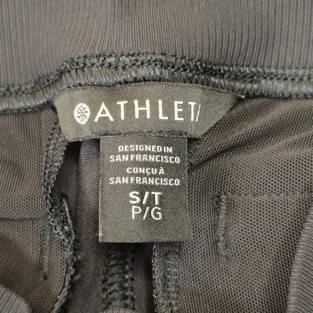 Athleta Size S Tall Venice High Rise Track Stripe Pants Black Wide Leg 854424-00 - Picture 6 of 13